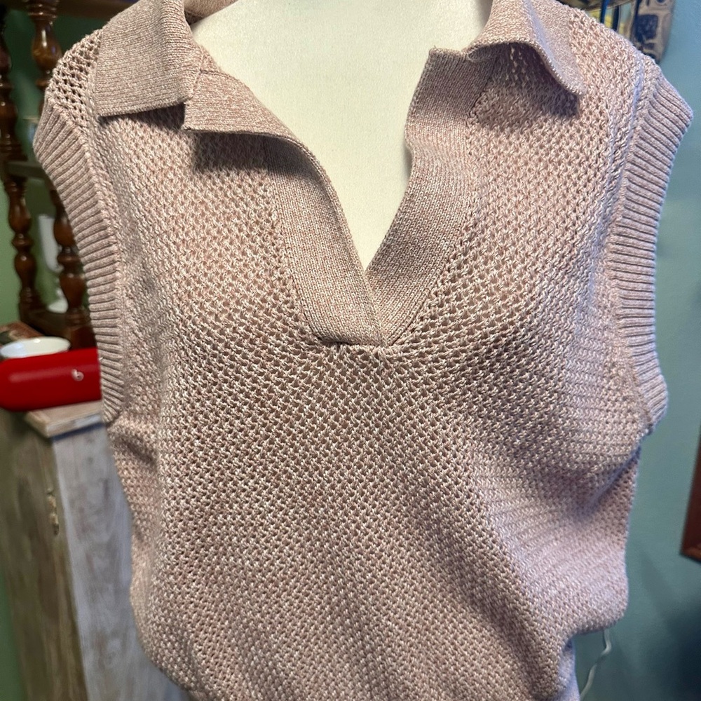 Pink Collared Sweater Vest